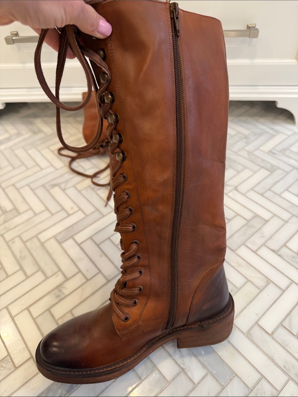 Vintage Foundry Co. Tall Lace-Up Leather Boots – Size 7.5 - Picture 3 of 8